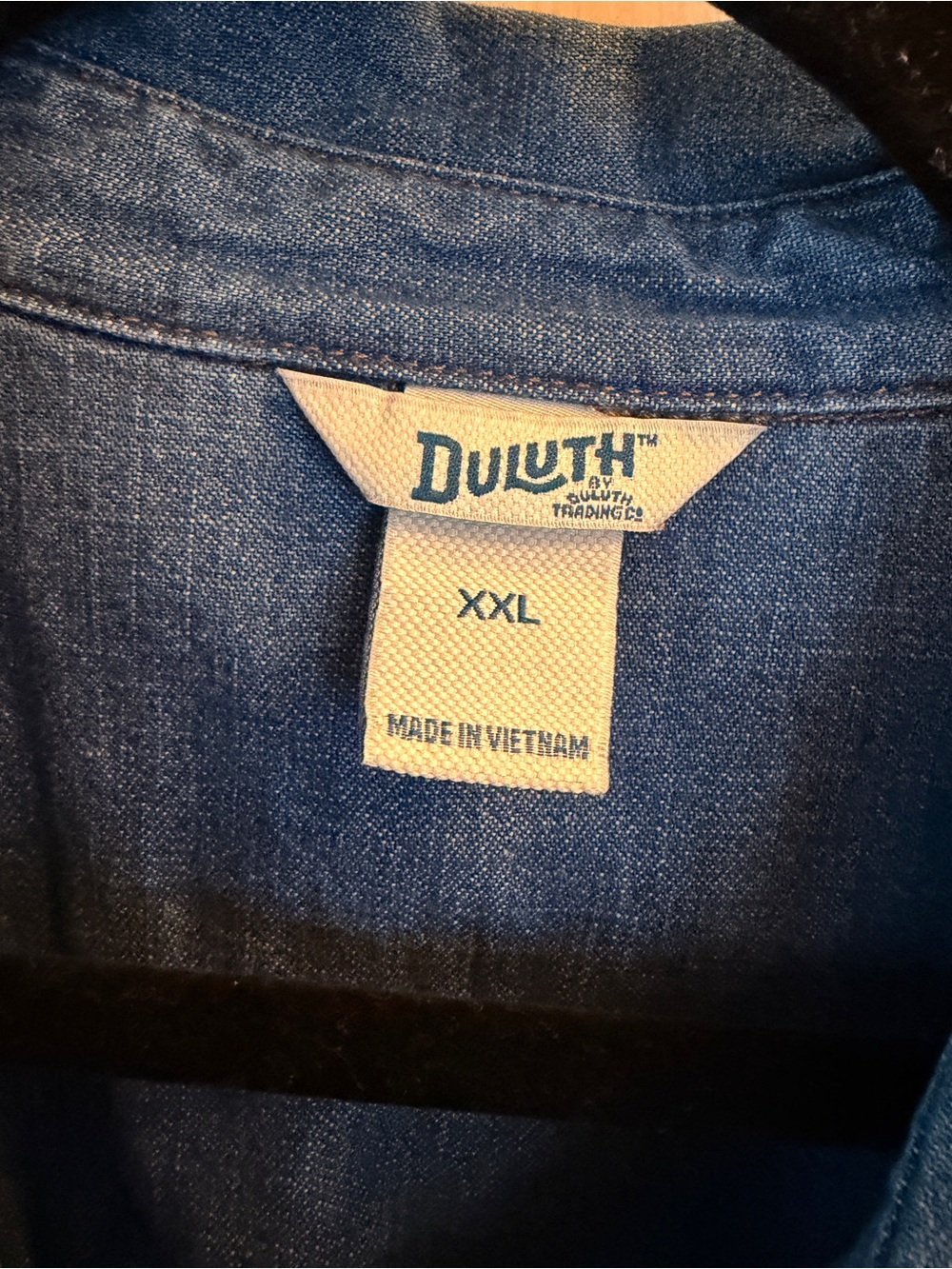 Duluth Trading Co Blue Denim Western Shirt - Picture 2 of 4
